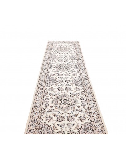 Tappeto Nain 9La Persia bianco grigio 85x313