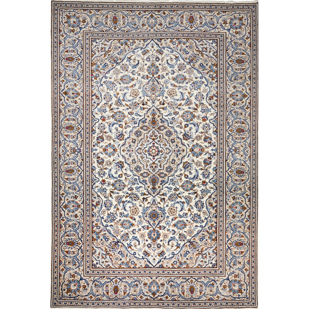 Tappeto Kashan Persia beige verde 196x293 Tappeto Kashan Persia beige verde 196x293