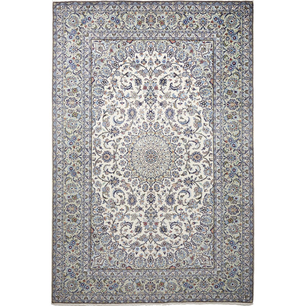 Tappeto Kashan Persia beige azzurro 196x297 Tappeto Kashan Persia beige azzurro 196x297
