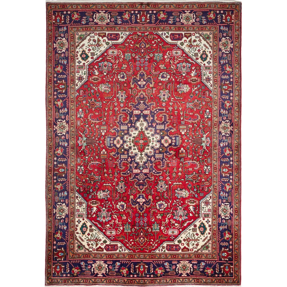 Tappeto Tabriz Persia marrone bianco 198x287 Tappeto Tabriz Persia marrone bianco 198x287