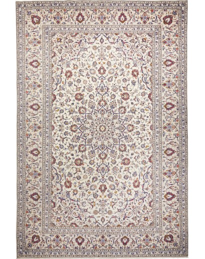 Tappeto Kashan Persia bianco grigio 244x363