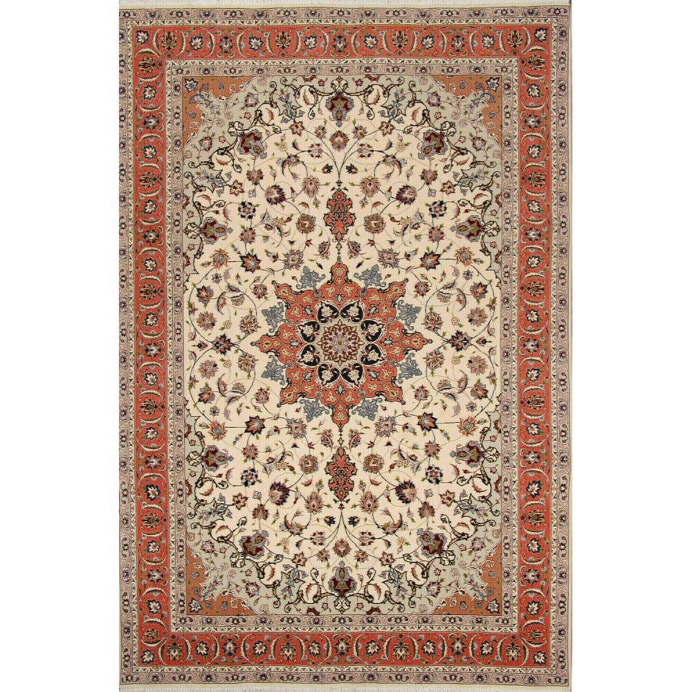 Tappeto Tabriz 50 Raj Persia marrone 202x307 Tappeto Tabriz 50 Raj Persia marrone 202x307