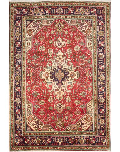 Tappeto Tabriz Persia marrone giallo 200x296
