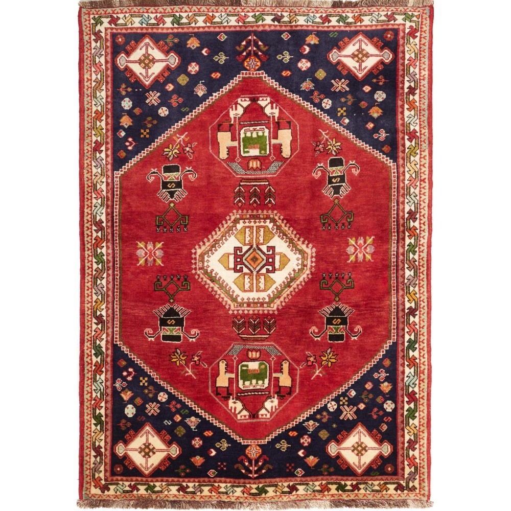 Tappeto Shiraz Fine Persia marrone giallo 122x174 Tappeto Shiraz Fine Persia marrone giallo 122x174