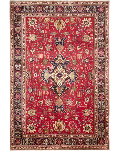 Tappeto Tabriz Persia marrone giallo 197x296
