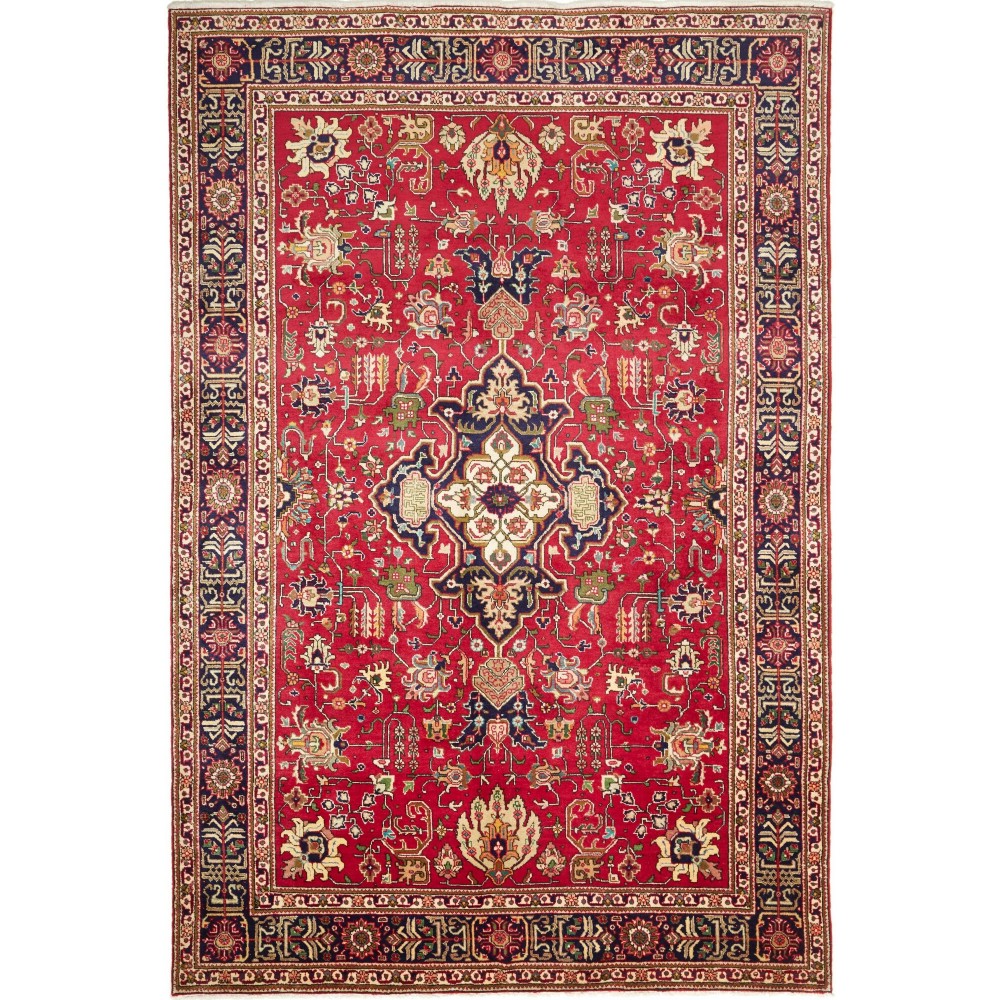 Tappeto Tabriz Persia marrone giallo 197x296 Tappeto Tabriz Persia marrone giallo 197x296
