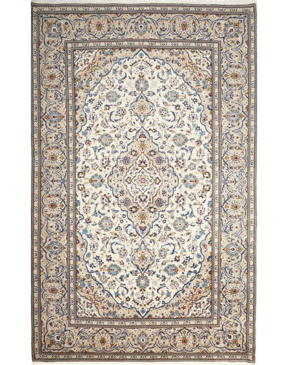 Tappeto Kashan Persia bianco marrone 198x312