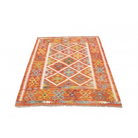 Tappeto Kilim Afghanistan arancione marrone 101x154