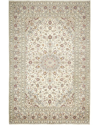 Tappeto Kashan Persia bianco verde 202x303