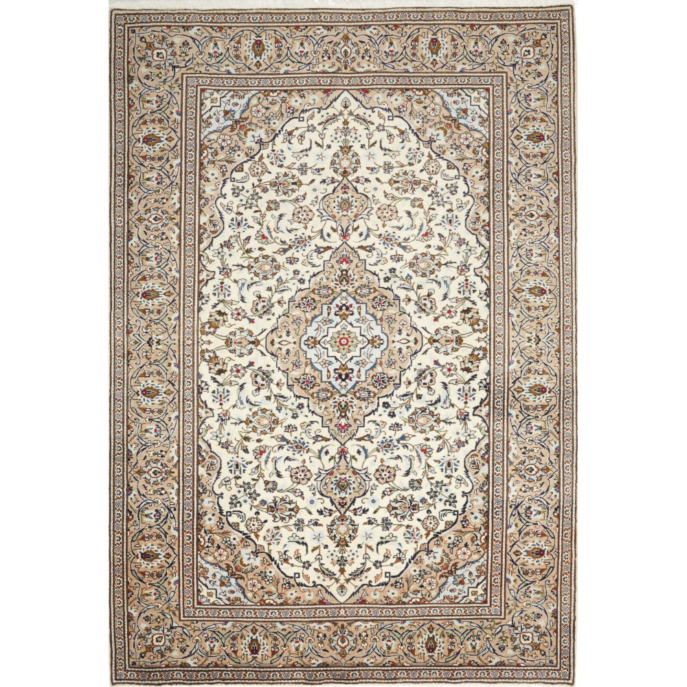 Tappeto Kashan Persia beige verde 200x290 Tappeto Kashan Persia beige verde 200x290