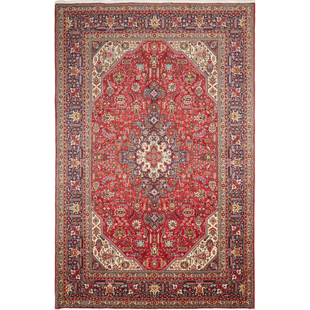 Tappeto Tabriz Persia marrone giallo 198x293 Tappeto Tabriz Persia marrone giallo 198x293