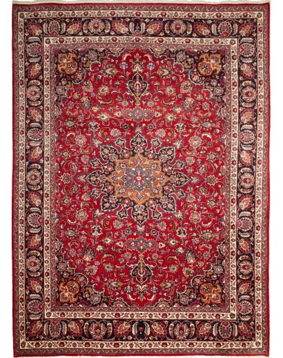 Tappeto Mashad Persia marrone blu 244x340