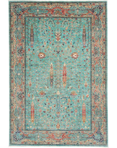 Tappeto Shahi Fine Pakistan verde giallo 203x298