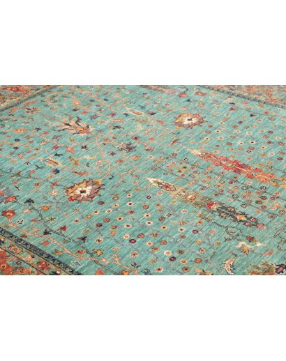 Tappeto Shahi Fine Pakistan verde giallo 203x298
