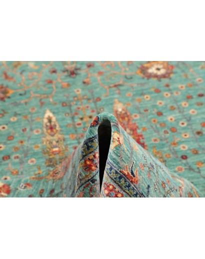 Tappeto Shahi Fine Pakistan verde giallo 203x298