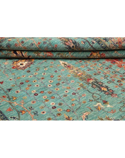 Tappeto Shahi Fine Pakistan verde giallo 203x298