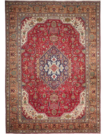 Tappeto Tabriz Persia marrone giallo 252x350