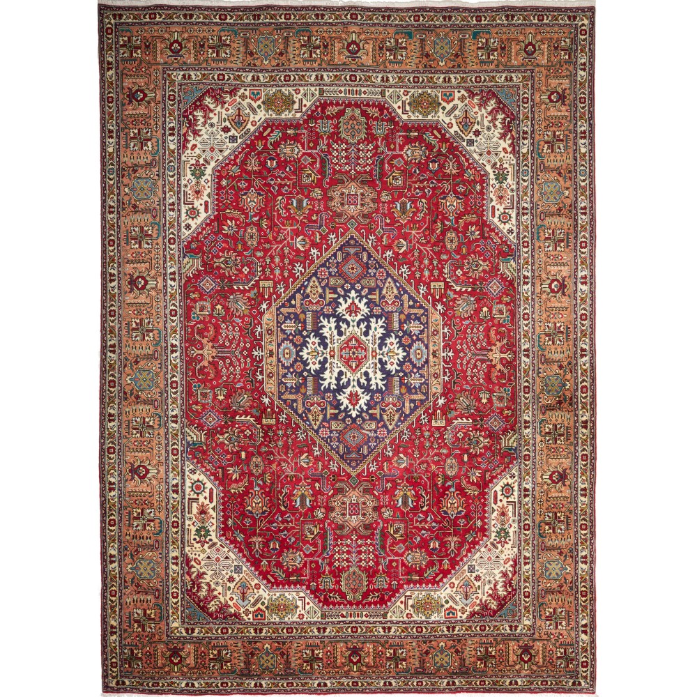 Tappeto Tabriz Persia marrone giallo 252x350 Tappeto Tabriz Persia marrone giallo 252x350
