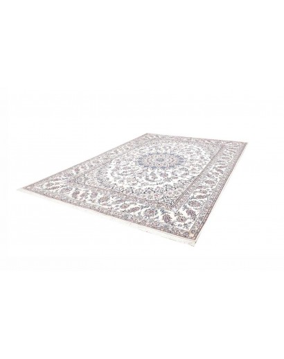 Tappeto Nain Kashmar Persia bianco azzurro 253x354