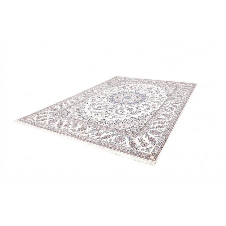 Tappeto Nain Kashmar Persia bianco azzurro 253x354
