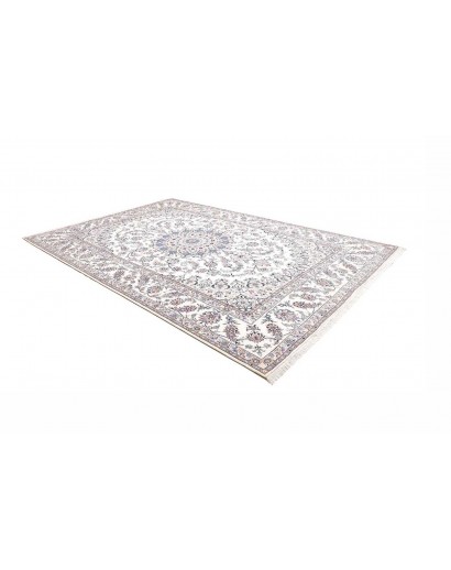 Tappeto Nain Kashmar Persia bianco azzurro 253x354
