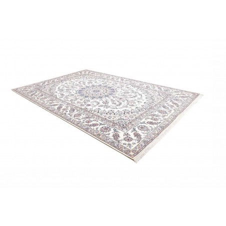 Tappeto Nain Kashmar Persia bianco azzurro 253x354