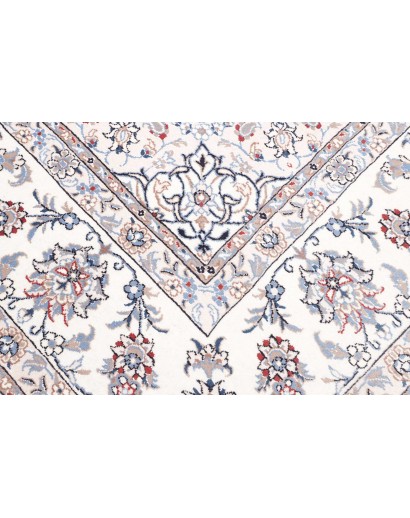 Tappeto Nain Kashmar Persia bianco azzurro 253x354