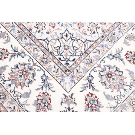 Tappeto Nain Kashmar Persia bianco azzurro 253x354