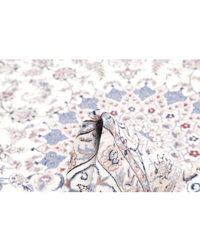 Tappeto Nain Kashmar Persia bianco azzurro 253x354
