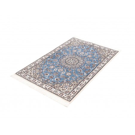 Tappeto Nain 9La Persia bianco azzurro 79x118