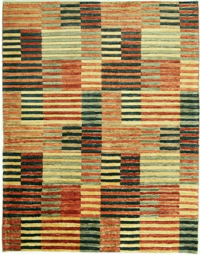 Tappeto Barjesta Pakistan arancione giallo 152x193