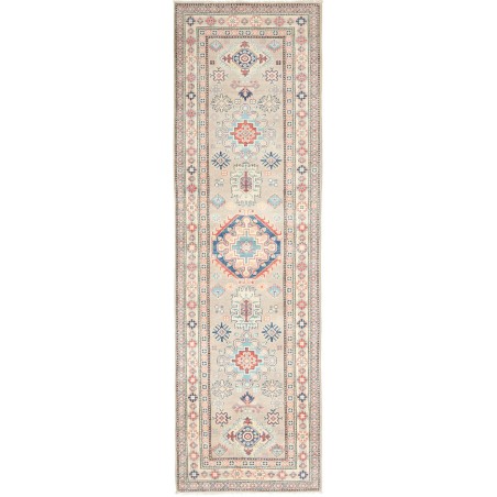 Tappeto Kazak Afghanistan bianco azzurro 83x290