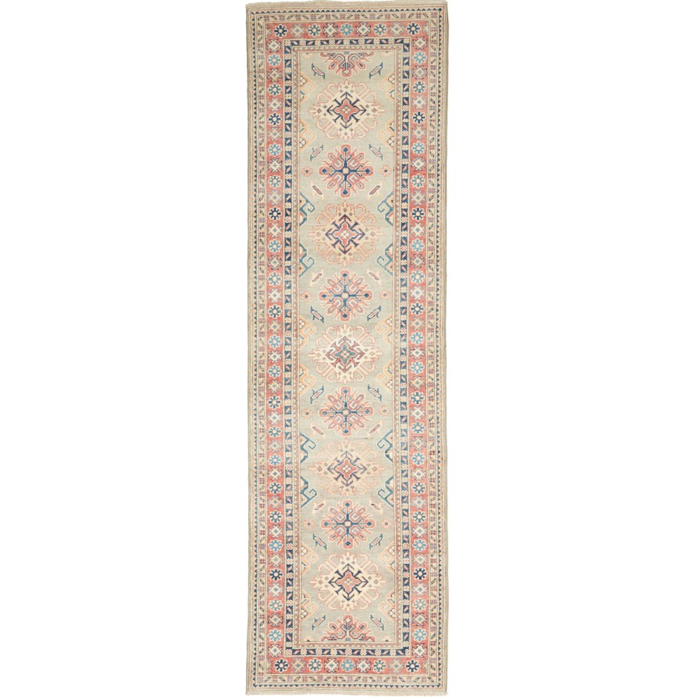 Tappeto Kazak Afghanistan beige bianco 82x289 Tappeto Kazak Afghanistan beige bianco 82x289