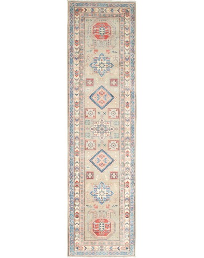 Tappeto Kazak Afghanistan beige grigio 84x307