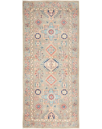 Tappeto Kazak Afghanistan beige azzurro 83x191