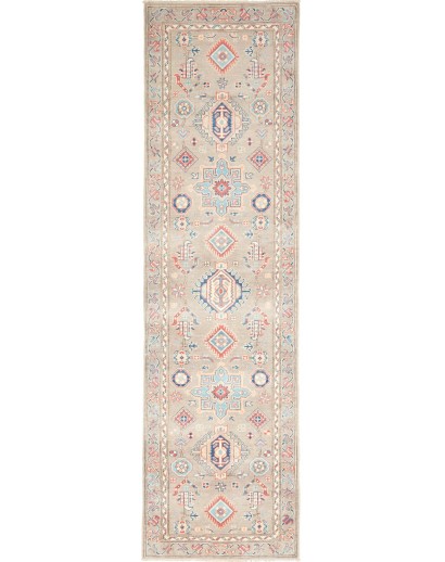 Tappeto Kazak Afghanistan beige grigio 82x291