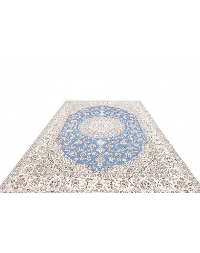 Tappeto Nain 9La Persia bianco blu 250x358