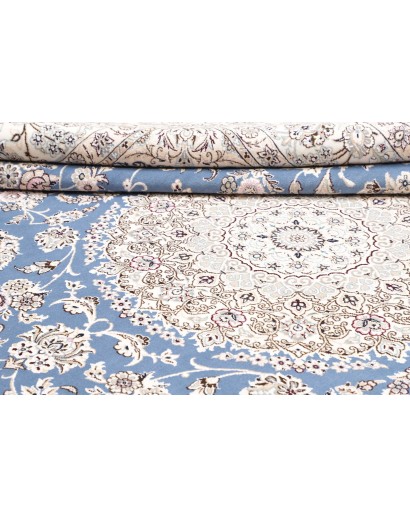 Tappeto Nain 9La Persia bianco blu 250x358