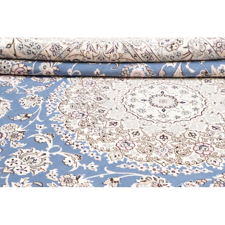 Tappeto Nain 9La Persia bianco blu 250x358