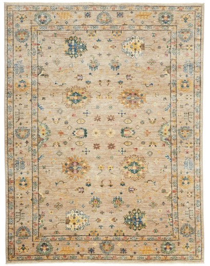 Tappeto Malka Pakistan marrone verde 148x196