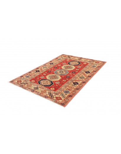 Tappeto Kazak Fine Pakistan marrone grigio 136x189
