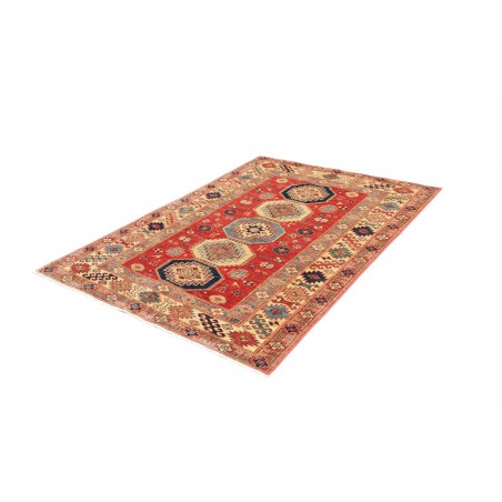 Tappeto Kazak Fine Pakistan marrone grigio 136x189