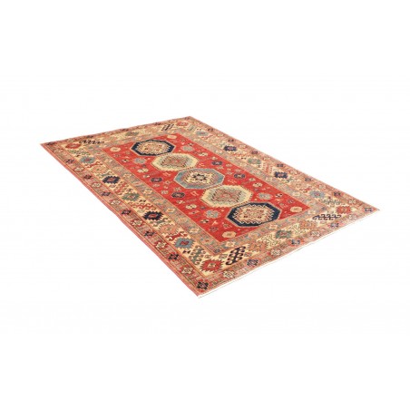 Tappeto Kazak Fine Pakistan marrone grigio 136x189