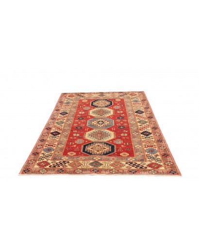 Tappeto Kazak Fine Pakistan marrone grigio 136x189
