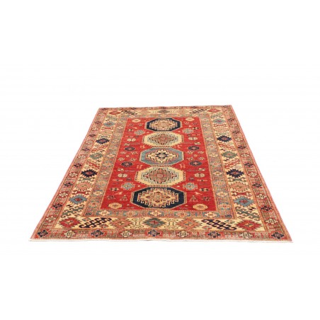 Tappeto Kazak Fine Pakistan marrone grigio 136x189