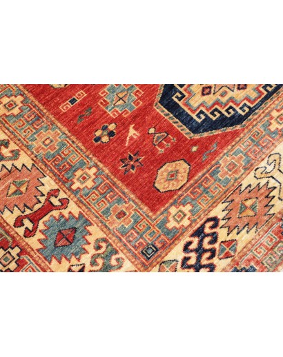 Tappeto Kazak Fine Pakistan marrone grigio 136x189