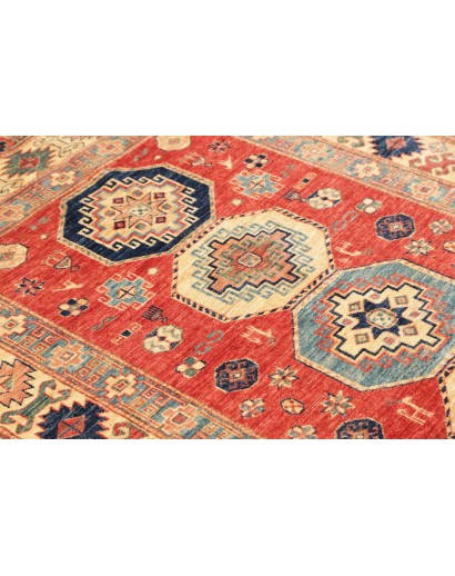 Tappeto Kazak Fine Pakistan marrone grigio 136x189