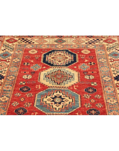 Tappeto Kazak Fine Pakistan marrone grigio 136x189