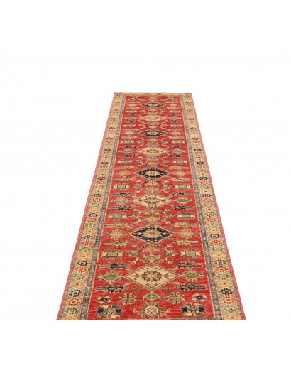 Tappeto Kazak Fine Pakistan marrone giallo 79x307