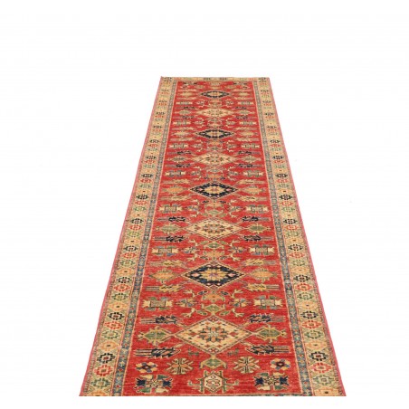 Tappeto Kazak Fine Pakistan marrone giallo 79x307